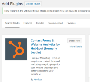 Hubspot Free Marketing Tool WordPress plugin
