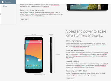 Nexus 5 copywriting