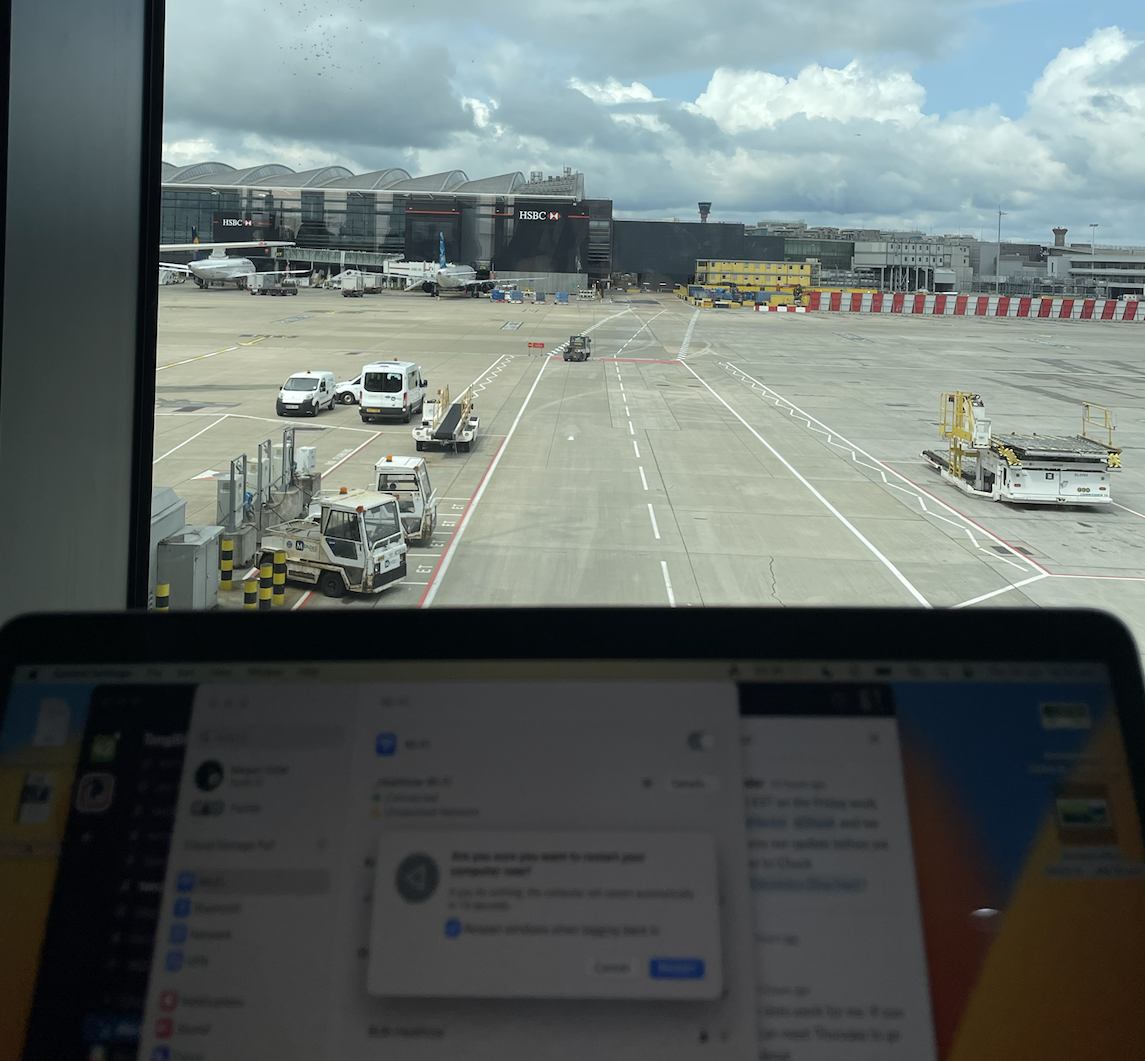 remote work from a plane image